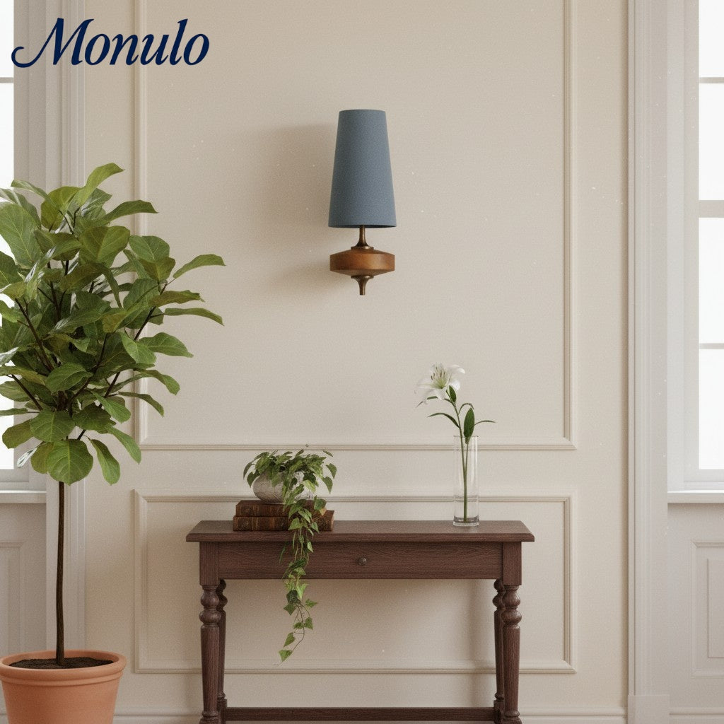 Retro Wall Lamp with Fabric Shade | Vintage Lighting for Bedroom - Lamylie