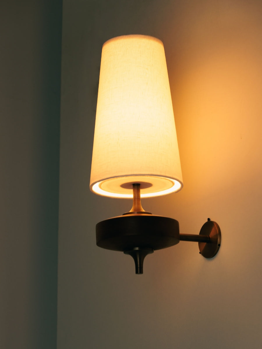 Retro Wall Lamp with Fabric Shade | Vintage Lighting for Bedroom - Lamylie
