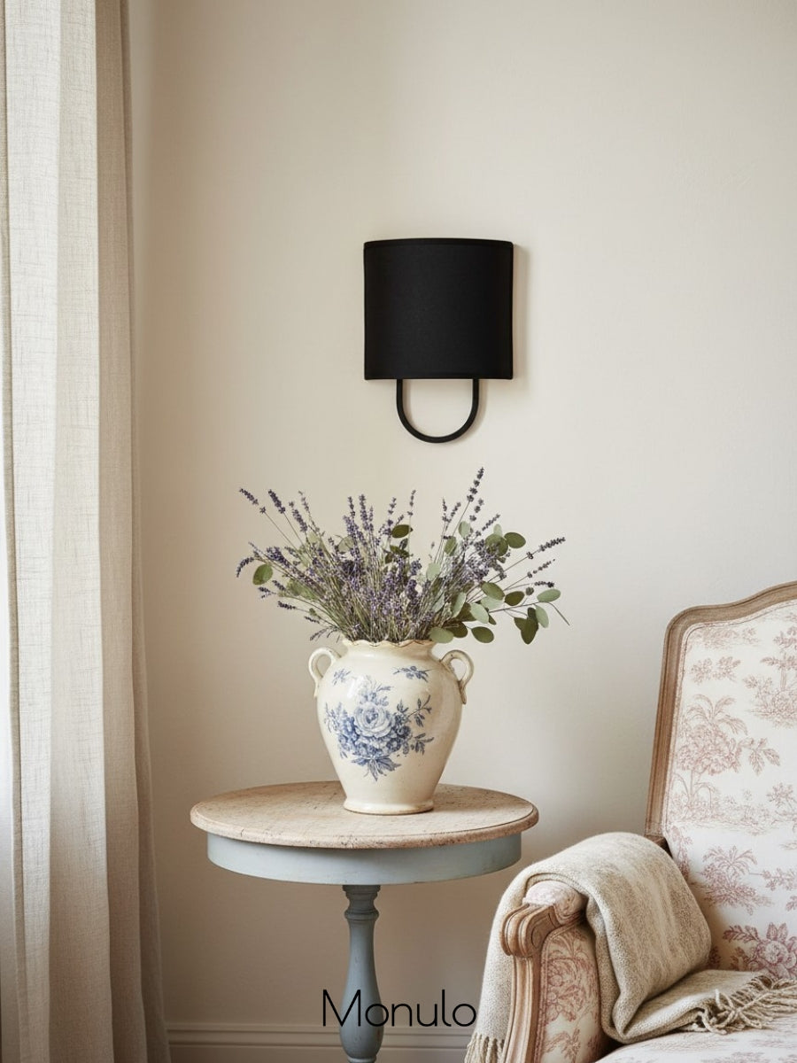 Wall Lamp Fabric Shade | Modern Bedroom Wall Lighting for Cozy Ambiance - Lamylie