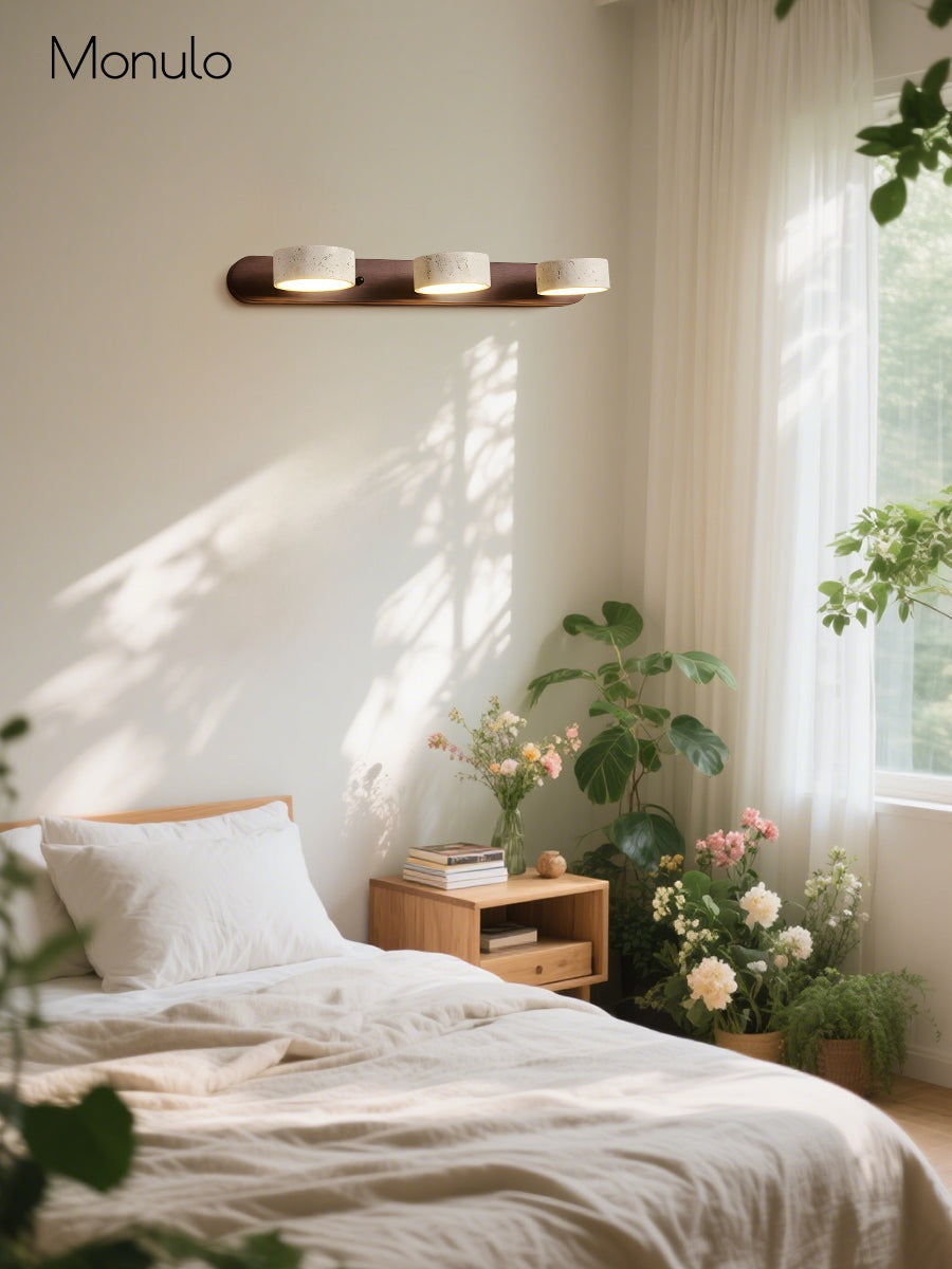 Wandleuchte mit mehreren Lichtpunkten Naturstein moderne Badezimmerbeleuchtung warmweiß kaltweiß 2-3-4 Lichter Steinleuchte - Lamylie