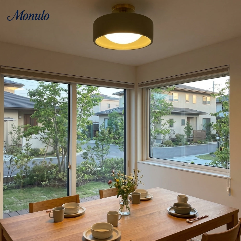 Porcelain Ceiling Lamp with Sleek Mounting | Modern Low Profile Lamp Ceramic Surface Lighting - Lamylie
