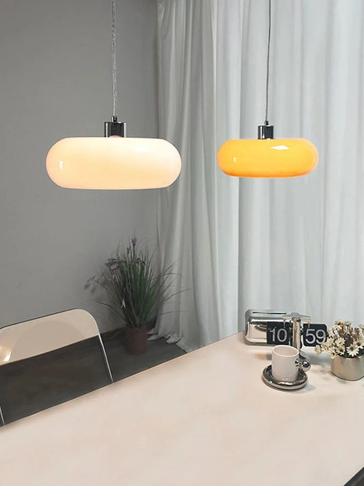 Bauhaus Glas Pendelleuchte Metall 11cm Nordisches Design Esszimmer Küche - Lamylie