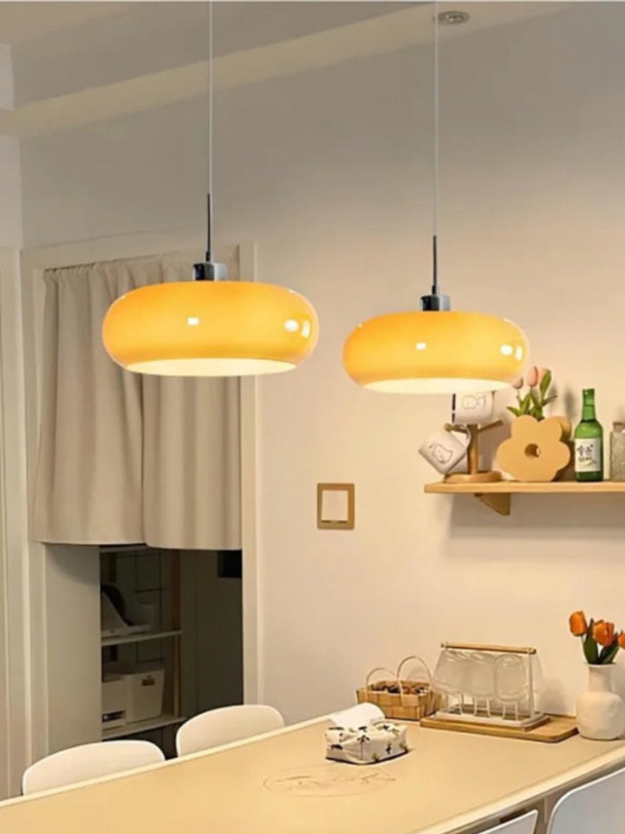 Bauhaus Glas Pendelleuchte Metall 11cm Nordisches Design Esszimmer Küche - Lamylie