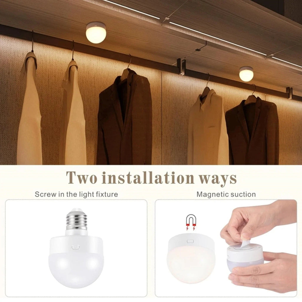 Wiederaufladbare E27 RGB LED-Lampe mit Fernbedienung – kabellose Installation - Lamylie