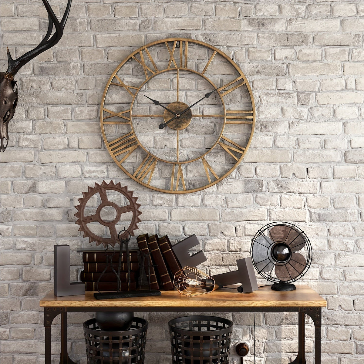 Klasické kulaté nástěnné hodiny Serenetime — kovový rám, průměr 30 cm, tichý chod ručiček