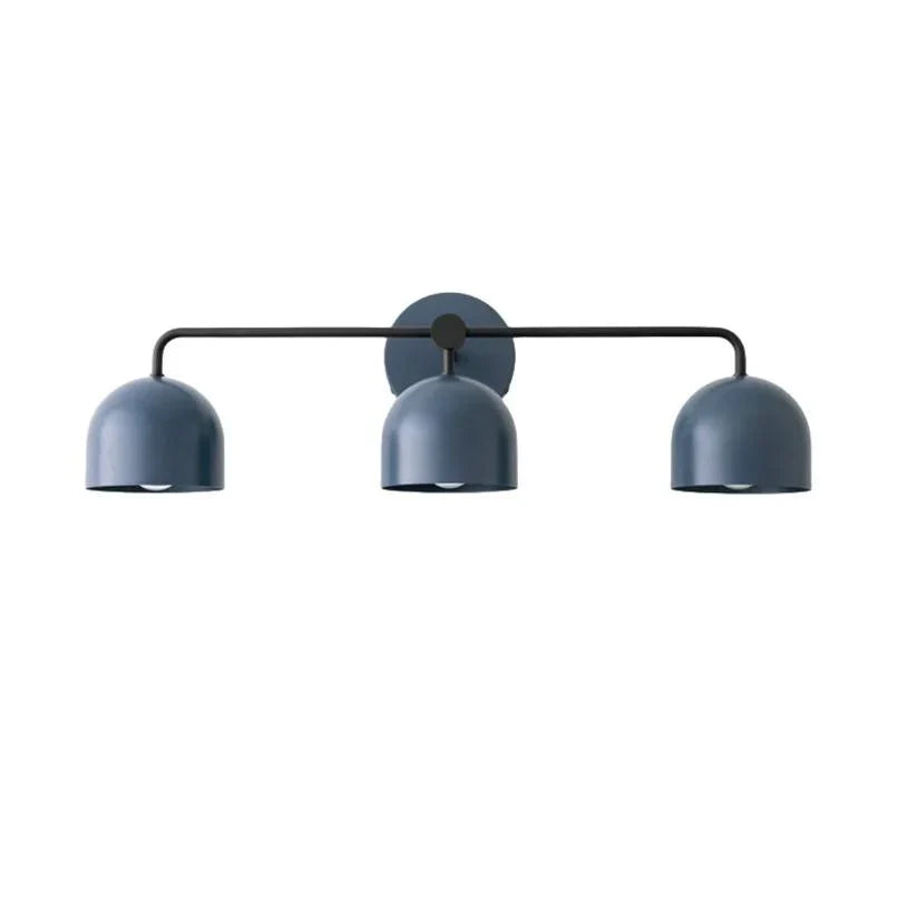 Væglampe med kuppelskærme, moderne skandinavisk design i sort metal og messing, 2-3 lyspunkter, stemningsbelysning til badeværelse, entré og soveværelse - Lamylie