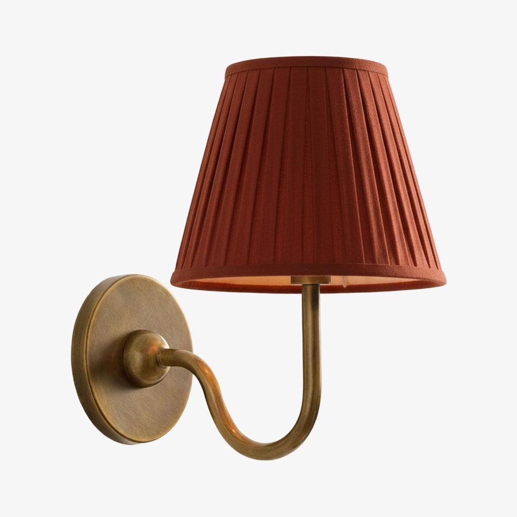 Wall Lamp with Pleated Fabric Shade | Classic Lighting for Bedroom and Living Room - Lamylie