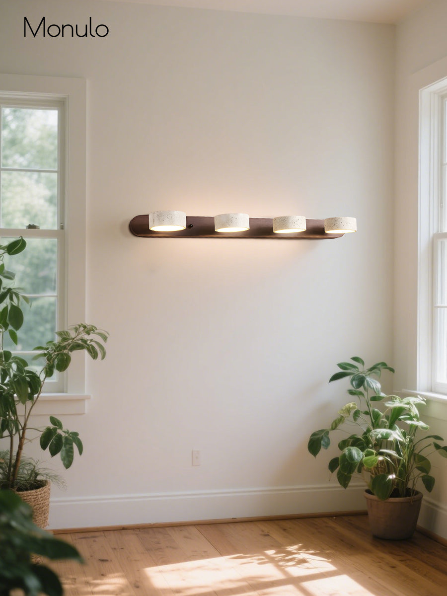 Wandleuchte mit mehreren Lichtpunkten Naturstein moderne Badezimmerbeleuchtung warmweiß kaltweiß 2-3-4 Lichter Steinleuchte - Lamylie