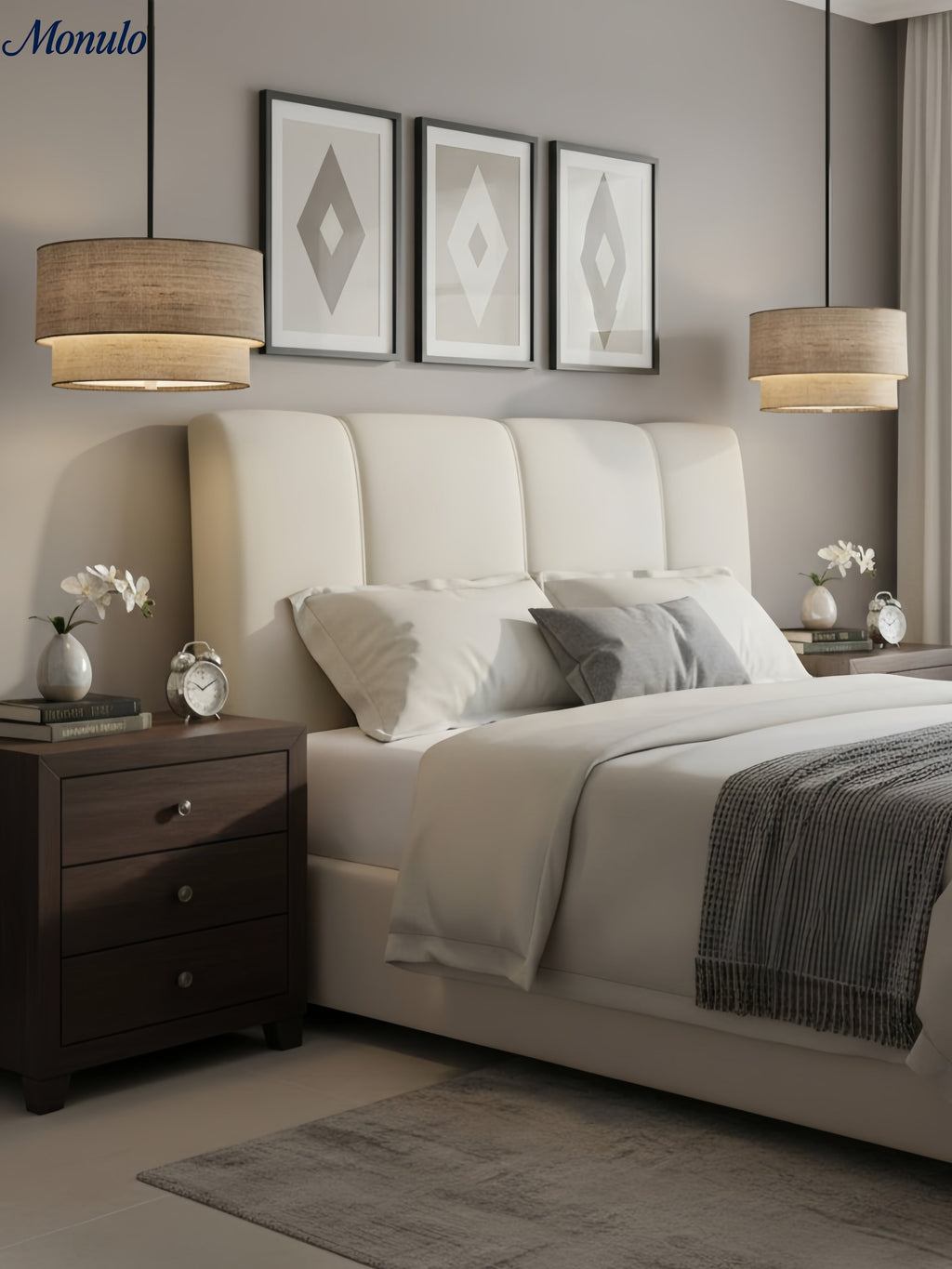 Doppelte Stoff-Trommelpendelleuchte | Moderne Schichtschirm-Deckenlampe für Esszimmer und Wohnzimmer - Lamylie