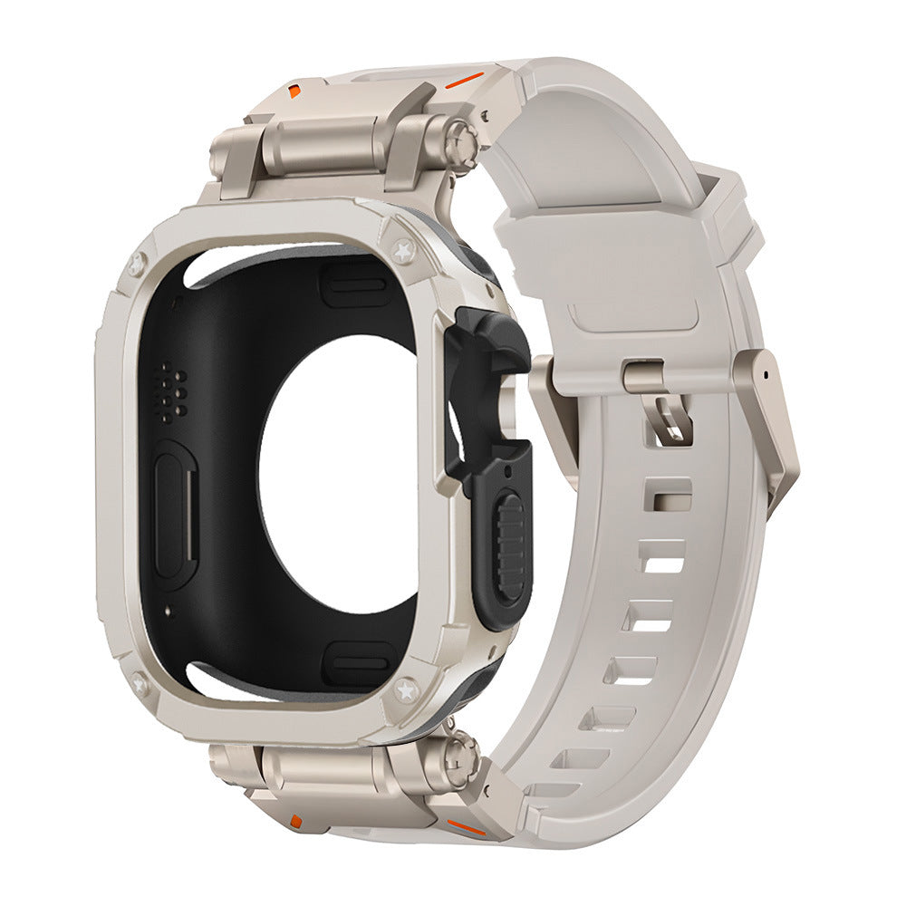 Étui fin NovaGuard 2-en-1 pour Apple Watch avec bracelet en caoutchouc fluoré