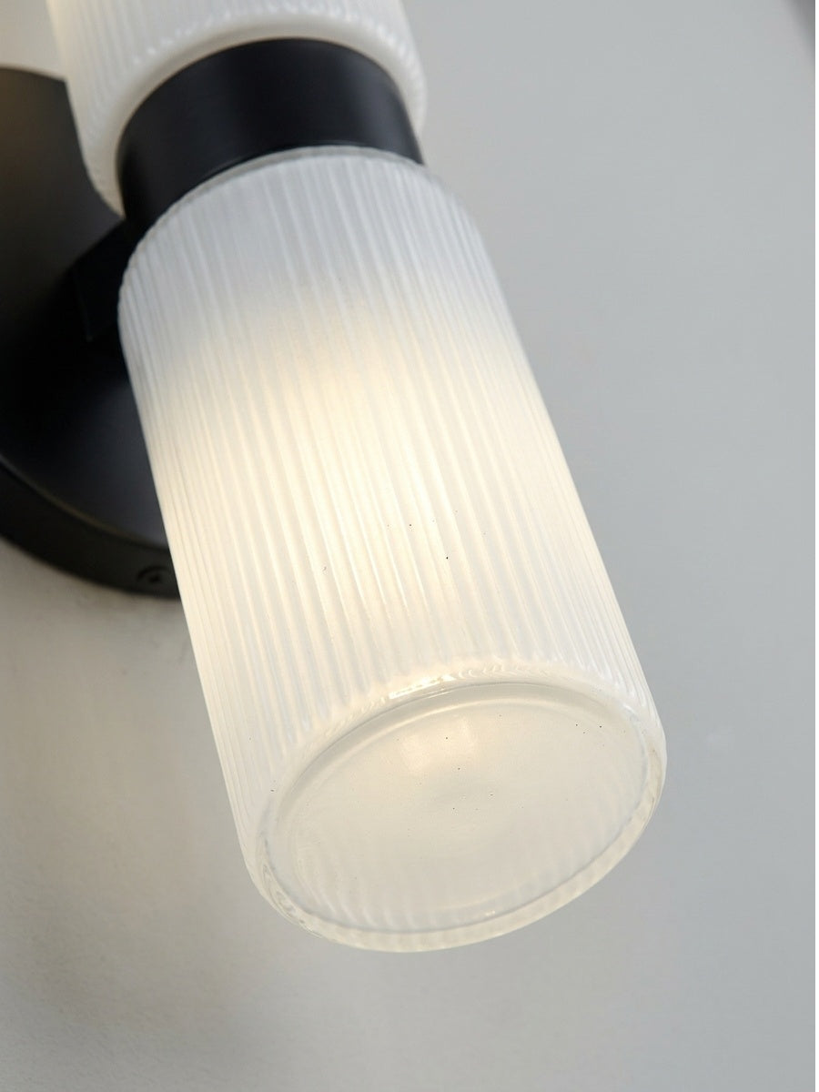 Wall lamp with double ribbed glass tubes | contemporary wall lighting for hall and entrance - Lamylie