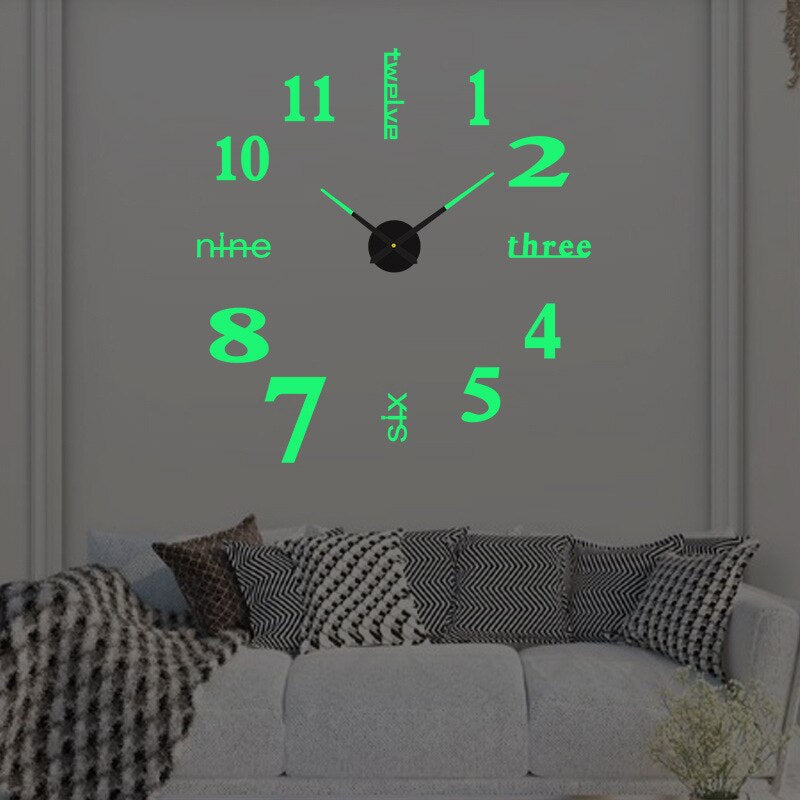 Modern Wall Clock Featuring 3D Raised Numbers Design - Lamylie