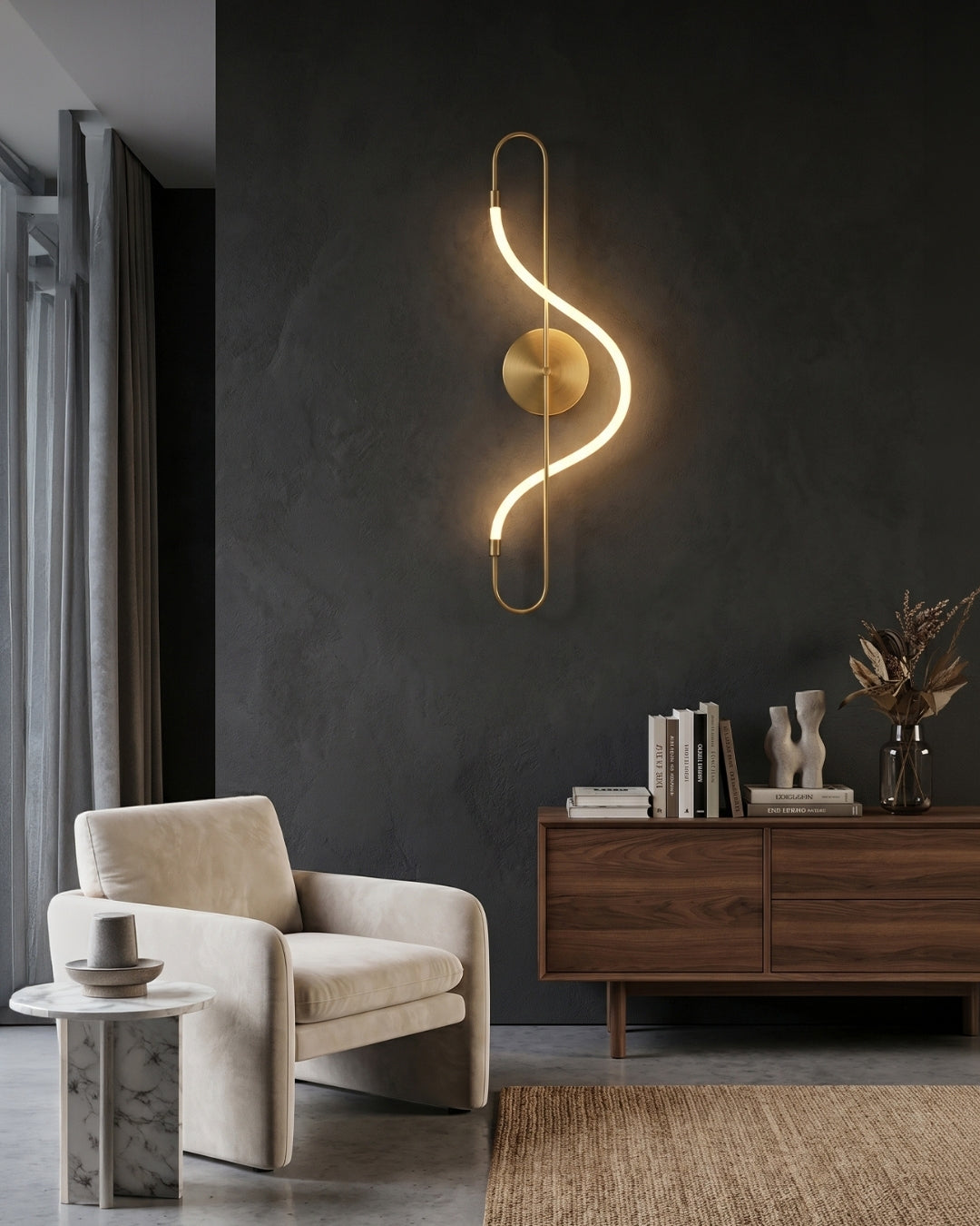 LED Design Pendelleuchte mit schwarzer Satin-Metallkordelstruktur 100 cm Dimmbar Warmweiß Modernes Interieur Esszimmer Kücheninsel - Lamylie