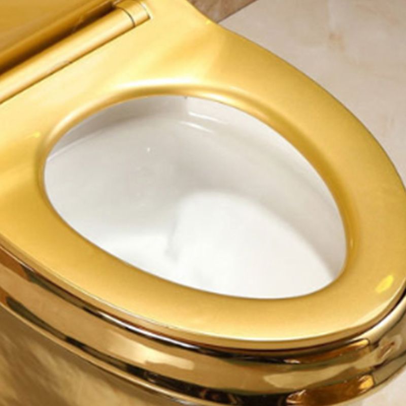 One-piece Standing Toilet Gold-colored Ceramic Closet for Modern Bathrooms - Lamylie