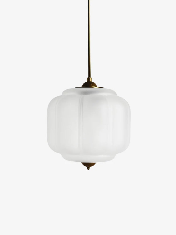 Vintage Chandelier with Cream-Colored Glass Shades | Retro-Style Pendant Lamp for Dining Room & Living Room - Lamylie