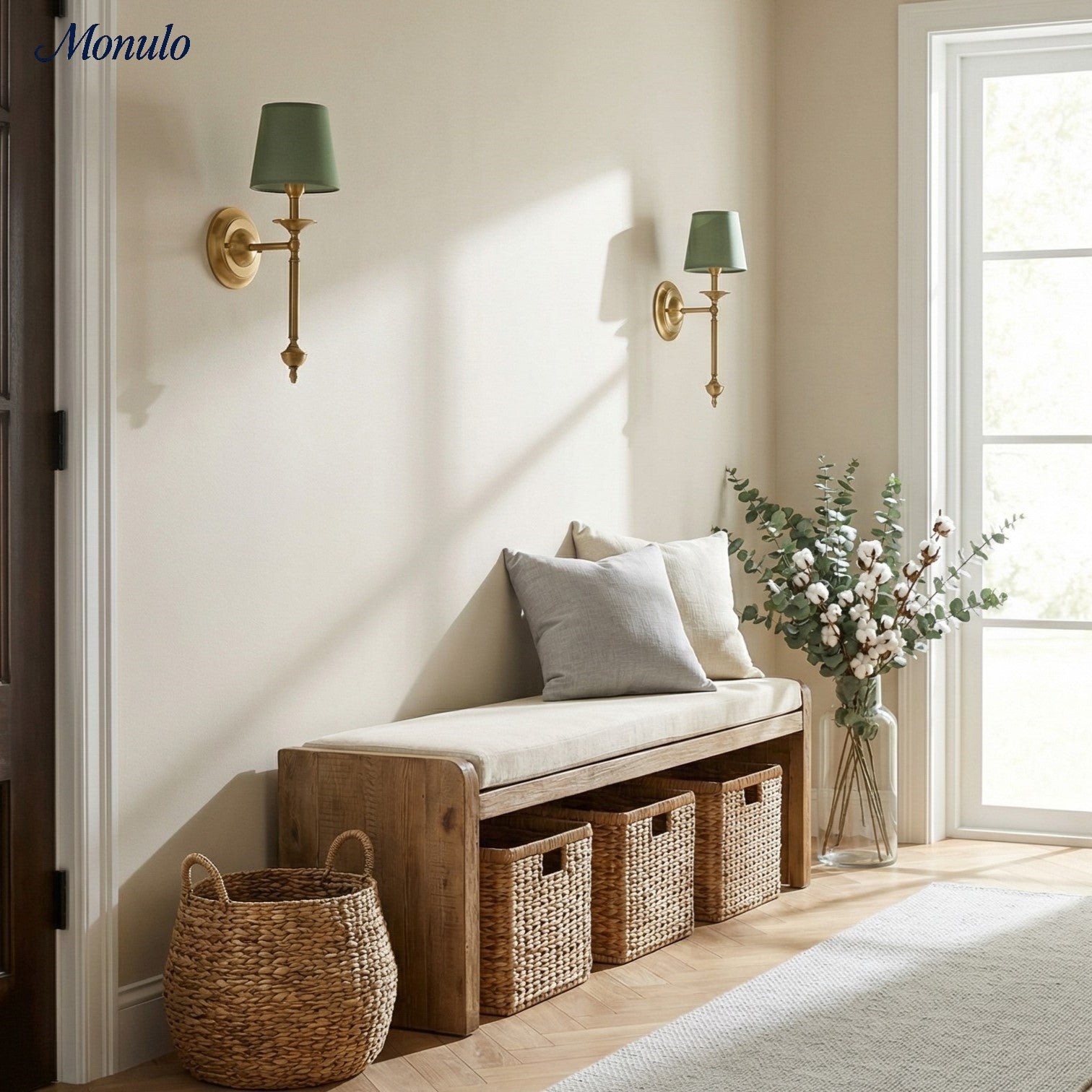 Stoffwandleuchte mit Vintage-Kupfer-Finish | Atmosphärische Beleuchtung für Flur, Schlafzimmer und Wohnzimmer - Lamylie