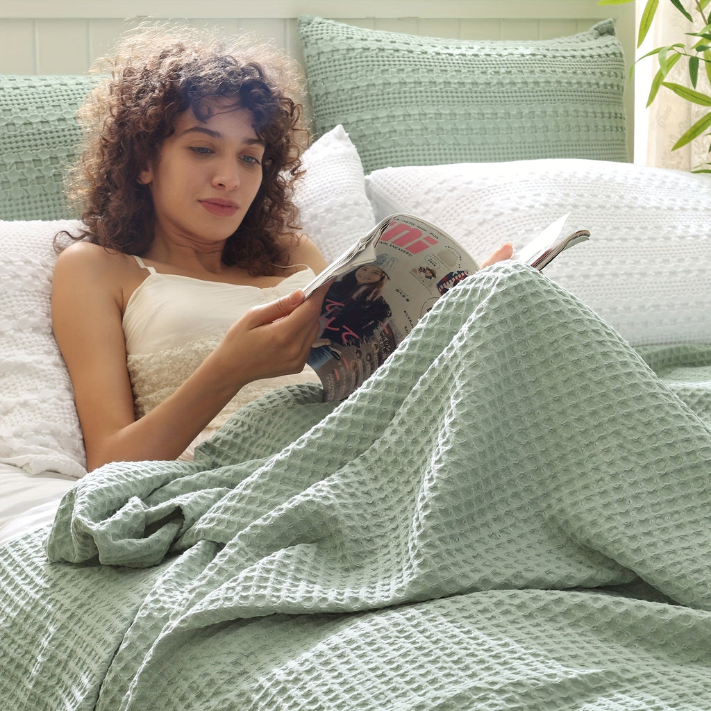 Coperta waffle accogliente Cloudweave — Tessuto leggero, resistente e adatto all’uso quotidiano
