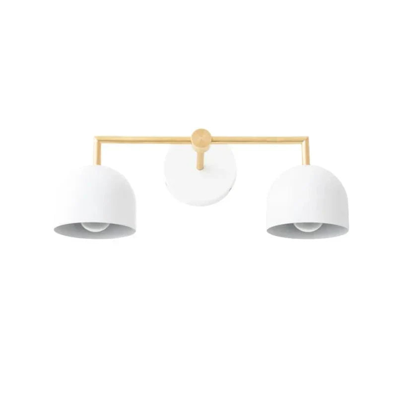 Væglampe med kuppelskærme, moderne skandinavisk design i sort metal og messing, 2-3 lyspunkter, stemningsbelysning til badeværelse, entré og soveværelse - Lamylie