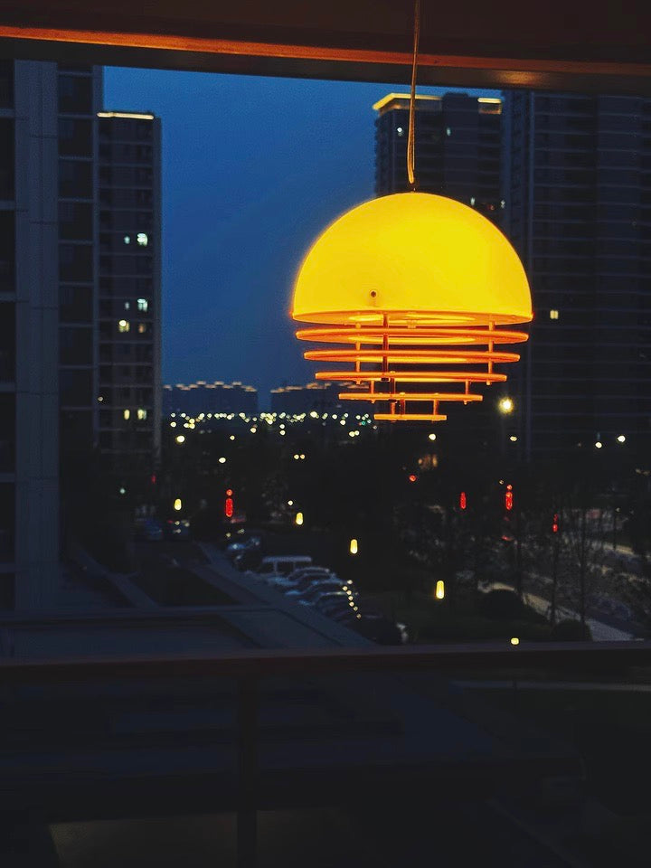 Stylish Pendant Lamp Bauhaus Design Orange-White Ambient Lighting for Modern Interiors - Lamylie