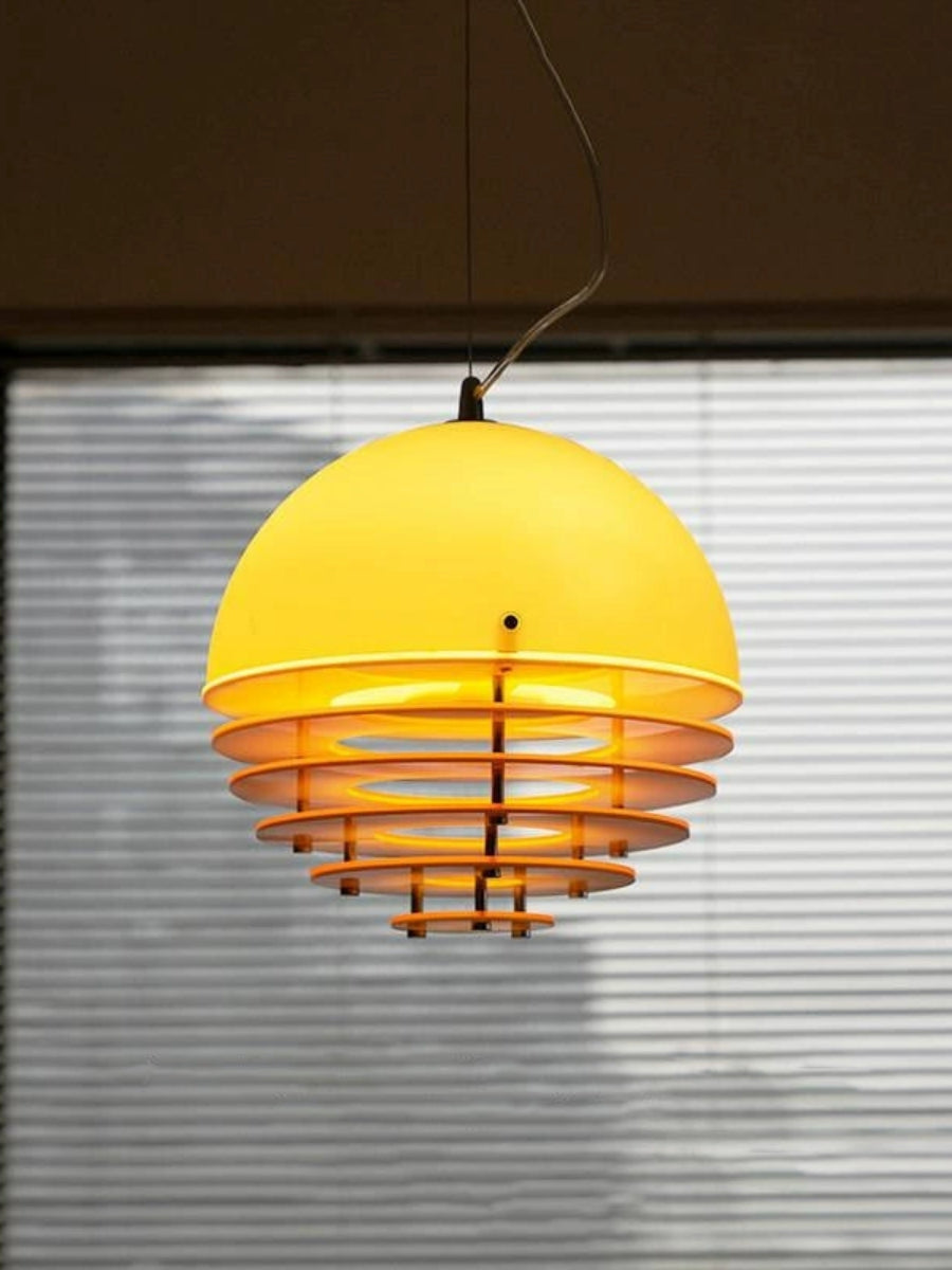 Stylish Pendant Lamp Bauhaus Design Orange-White Ambient Lighting for Modern Interiors - Lamylie