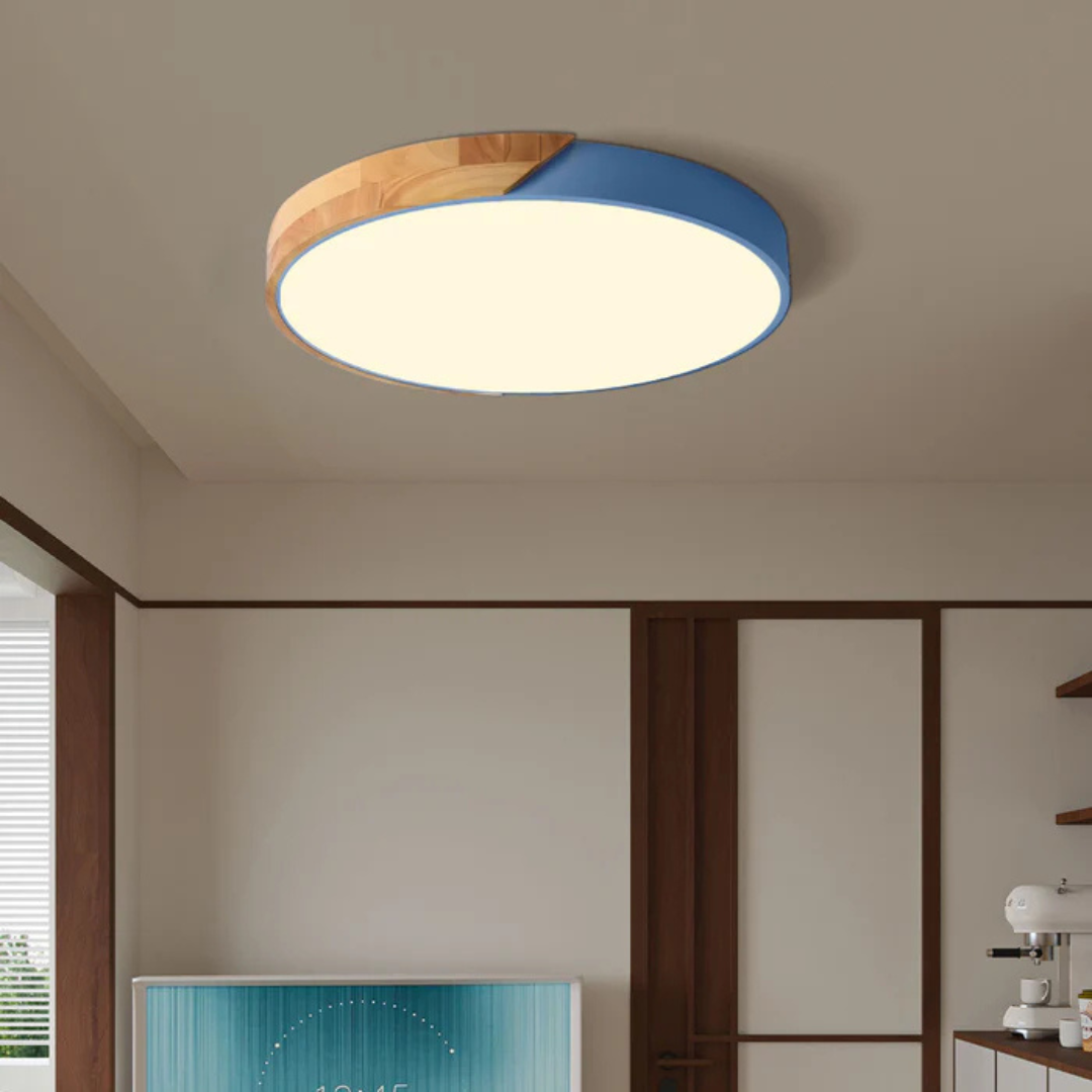 Minimalistické stropní svítidlo ze dřeva a akrylu | Skandinávský design do obývacího pokoje a ložnice | Energeticky úsporné LED osvětlení | Snadná instalace – Lamylie