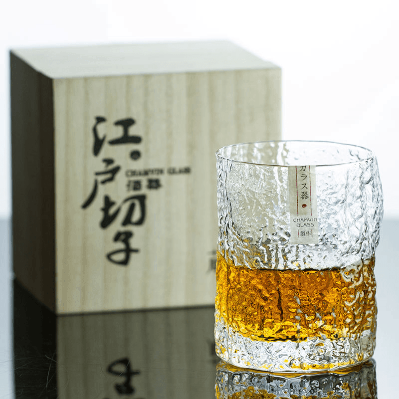Håndlaget japansk Edo Kiriko-whiskyglass | Chamvin-skjærekunst – Lamylie