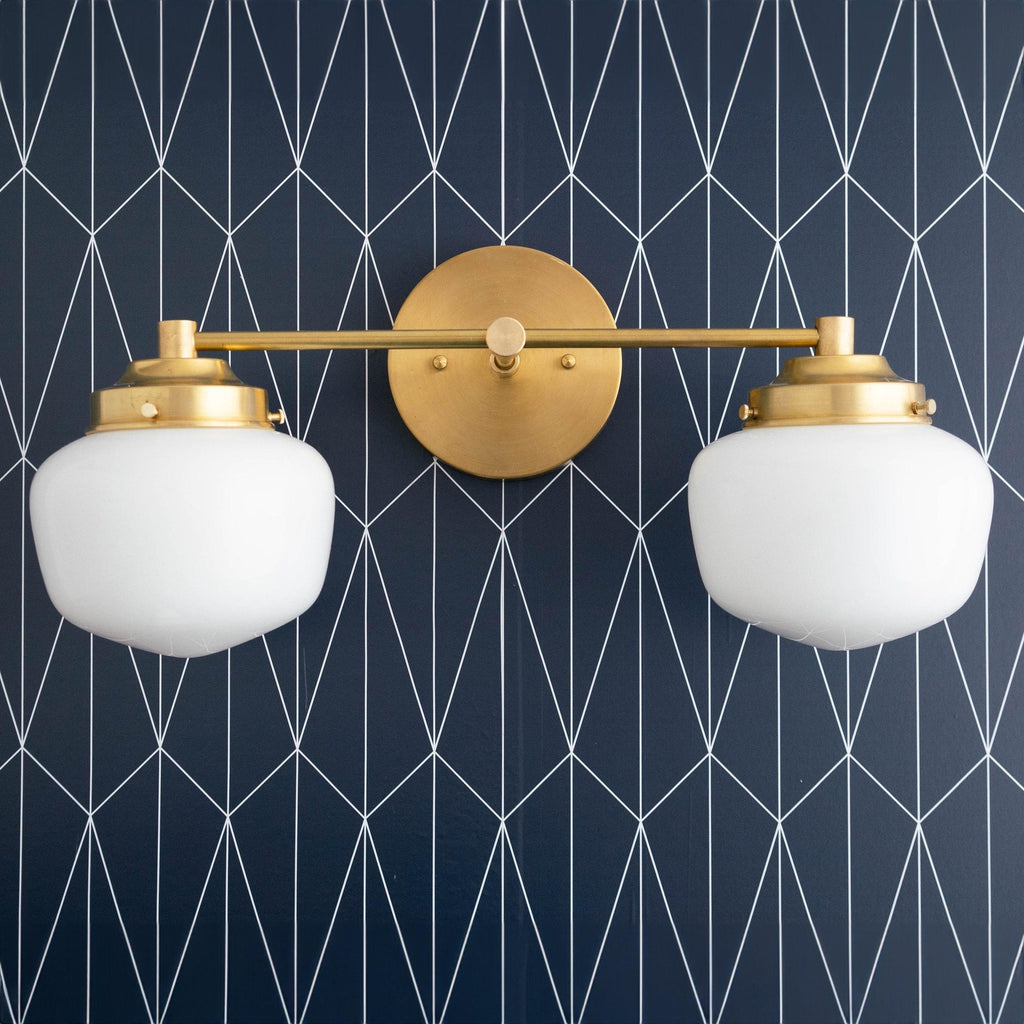Globe Wall Lamp Classic Bathroom Schoolhouse Lighting Matte Opal Glass for Mirror and Sink - Lamylie