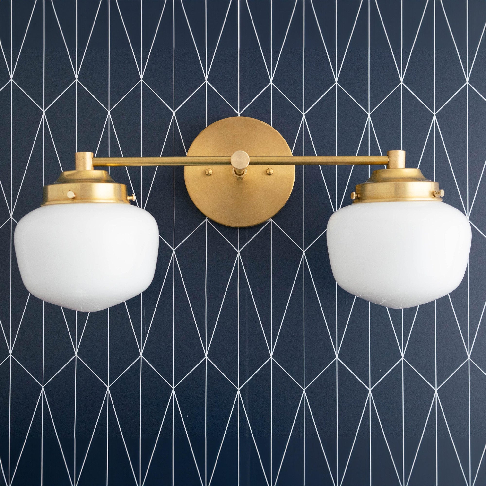 Globe Wall Lamp Classic Bathroom Schoolhouse Lighting Matte Opal Glass for Mirror and Sink - Lamylie