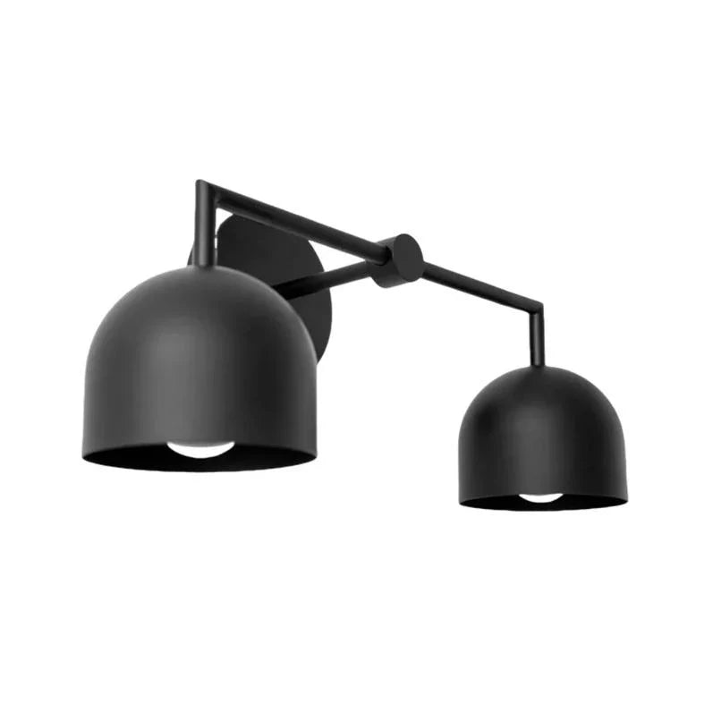 Væglampe med kuppelskærme, moderne skandinavisk design i sort metal og messing, 2-3 lyspunkter, stemningsbelysning til badeværelse, entré og soveværelse - Lamylie