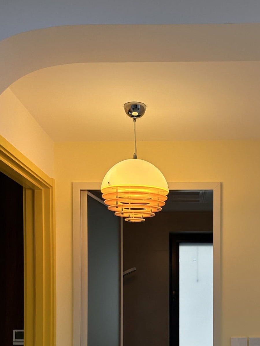 Stylish Pendant Lamp Bauhaus Design Orange-White Ambient Lighting for Modern Interiors - Lamylie