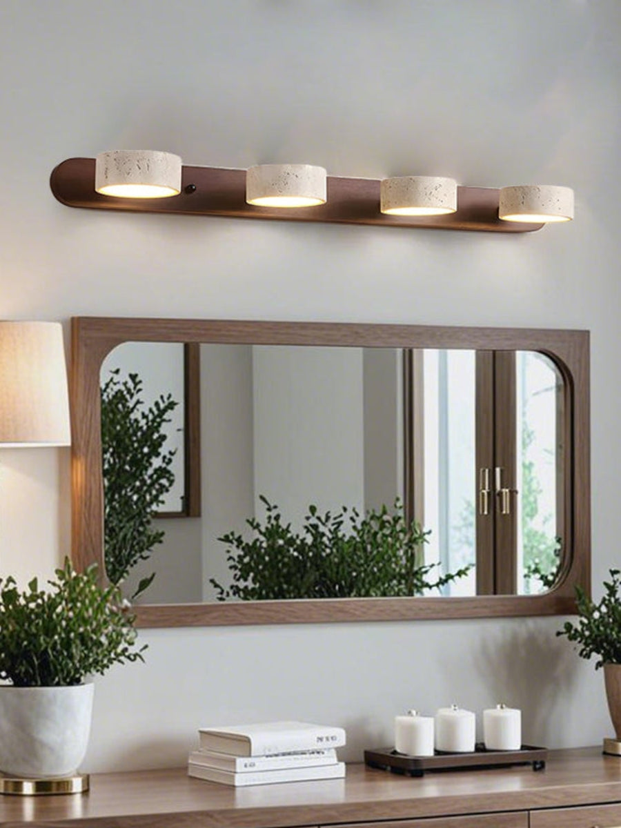 Wandleuchte mit mehreren Lichtpunkten Naturstein moderne Badezimmerbeleuchtung warmweiß kaltweiß 2-3-4 Lichter Steinleuchte - Lamylie