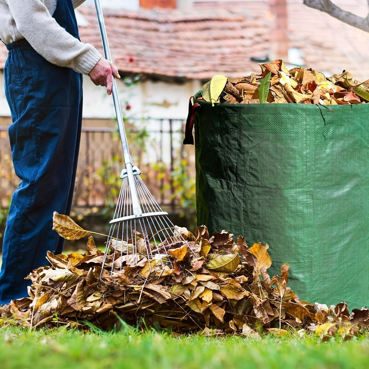 YardFlex kraftig trädgårdssäck – 120L kapacitet, förstärkta bärhandtag