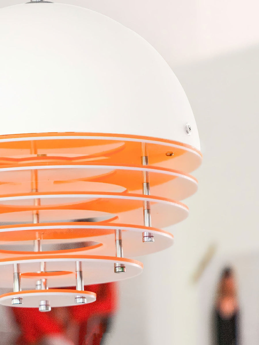 Stylish Pendant Lamp Bauhaus Design Orange-White Ambient Lighting for Modern Interiors - Lamylie