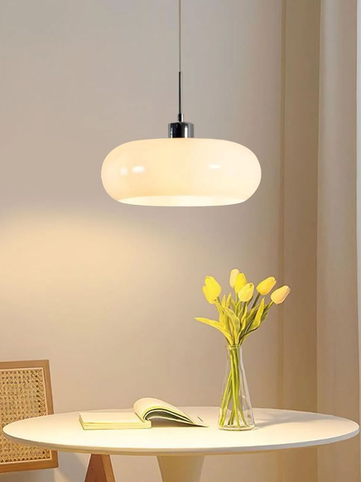 Bauhaus Glas Pendelleuchte Metall 11cm Nordisches Design Esszimmer Küche - Lamylie