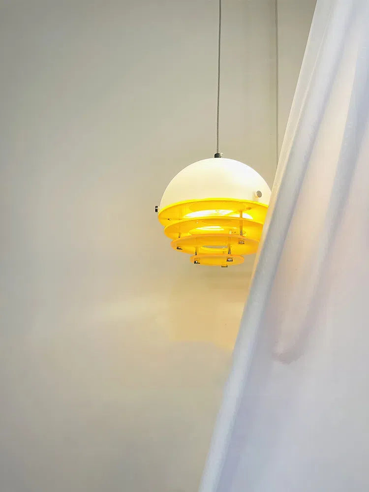 Stylish Pendant Lamp Bauhaus Design Orange-White Ambient Lighting for Modern Interiors - Lamylie