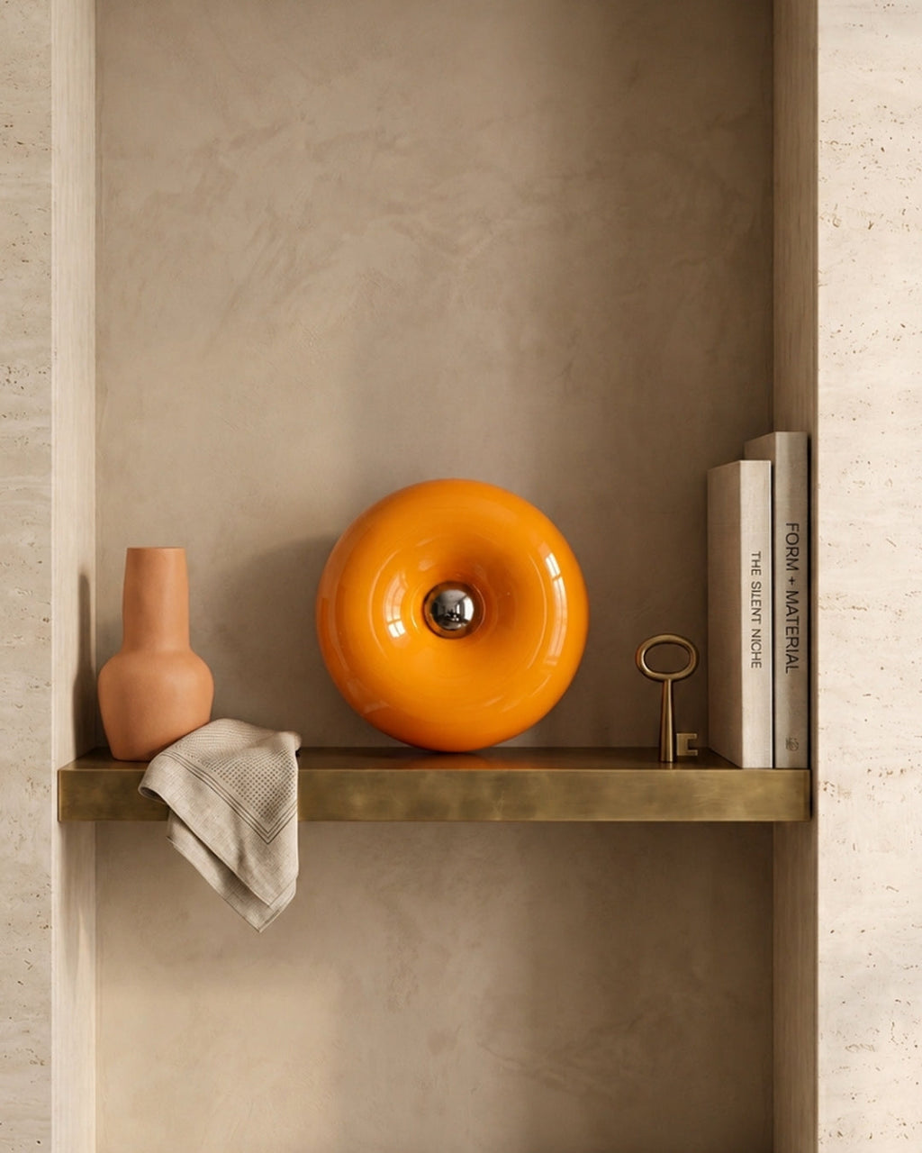 NARA Skulpturale Donut-Lampe mit 3 Farbtemperaturen | Dimmbar Glas-Tischlampe Bauhaus-Design Touch-Steuerung Wandmontierbar Ambientebeleuchtung - Lamylie