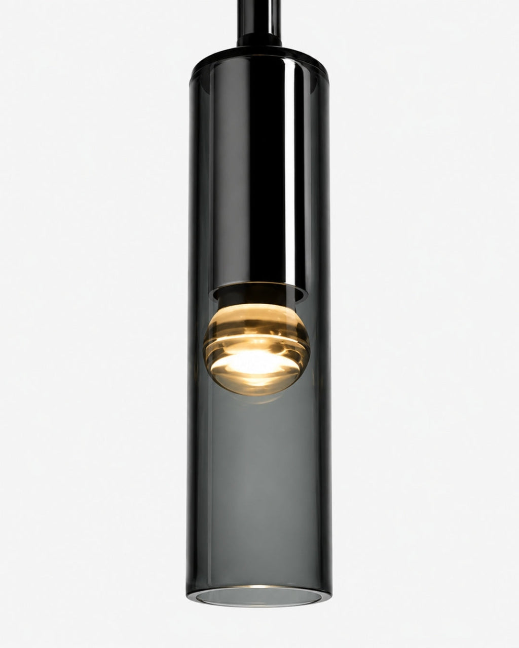 Smoked Glass Pendant Lamp with Minimalist Metal Structure | Modern Ambient Lighting for Dining Room, Bedroom, and Living Room - Lamylie