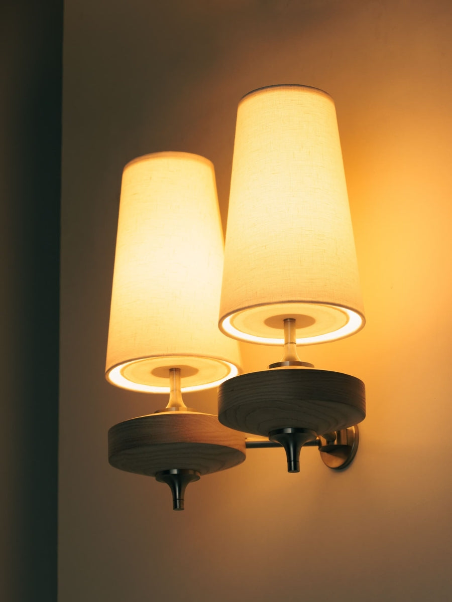Retro Wall Lamp with Fabric Shade | Vintage Lighting for Bedroom - Lamylie