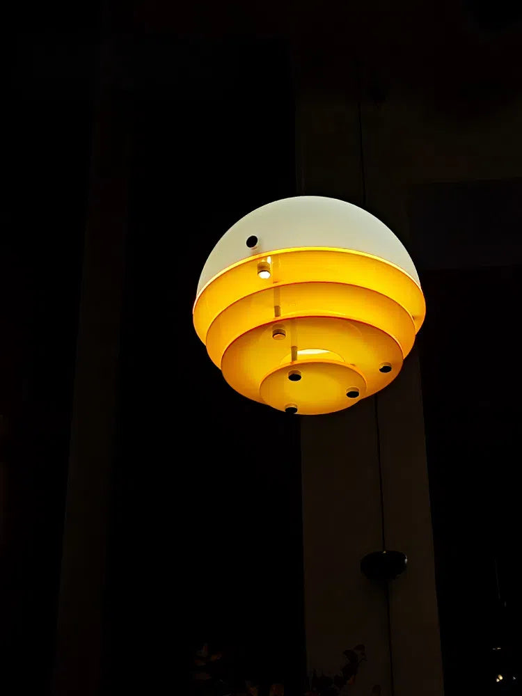 Stylish Pendant Lamp Bauhaus Design Orange-White Ambient Lighting for Modern Interiors - Lamylie
