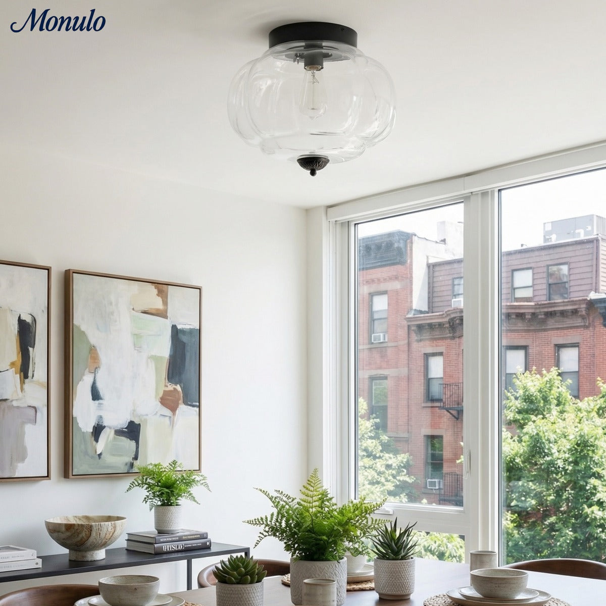 Ceiling Lamp Milk Glass Shade Modern Lighting Scandinavian Style Living Room Dining Room Bedroom Flush Mount - Lamylie