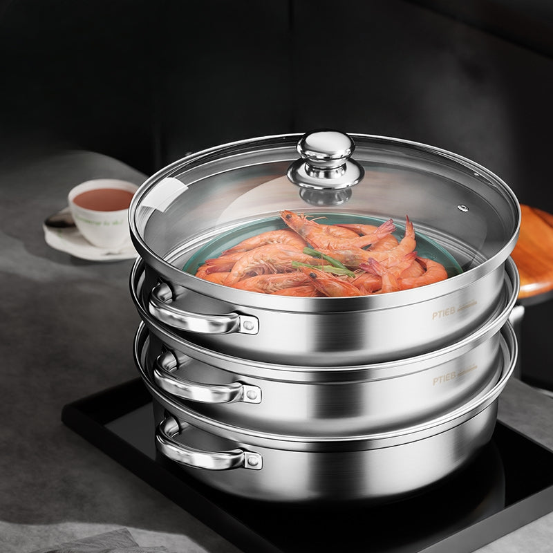 Multi-Level Steaming Appliance – 3-Tier Food Steamer for Vegetables and Fish - Lamylie