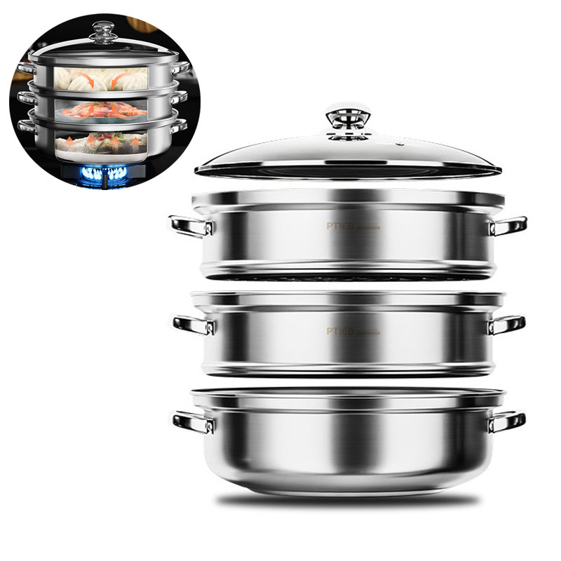 Multi-Level Steaming Appliance – 3-Tier Food Steamer for Vegetables and Fish - Lamylie