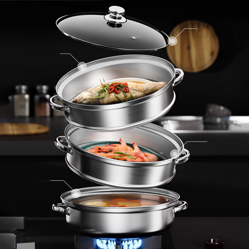 Multi-Level Steaming Appliance – 3-Tier Food Steamer for Vegetables and Fish - Lamylie