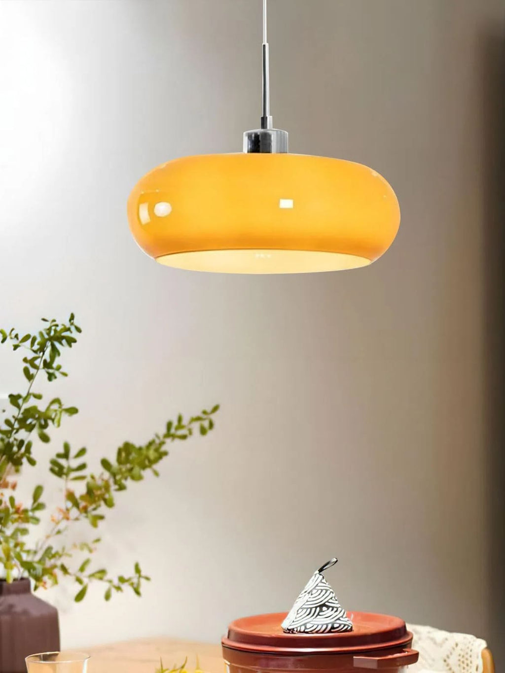 Bauhaus Glas Pendelleuchte Metall 11cm Nordisches Design Esszimmer Küche - Lamylie
