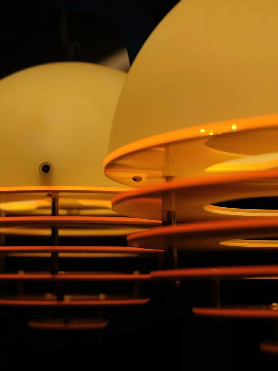 Stylish Pendant Lamp Bauhaus Design Orange-White Ambient Lighting for Modern Interiors - Lamylie