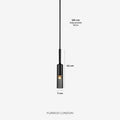 Smoked Glass Pendant Lamp with Minimalist Metal Structure | Modern Ambient Lighting for Dining Room, Bedroom, and Living Room - Lamylie