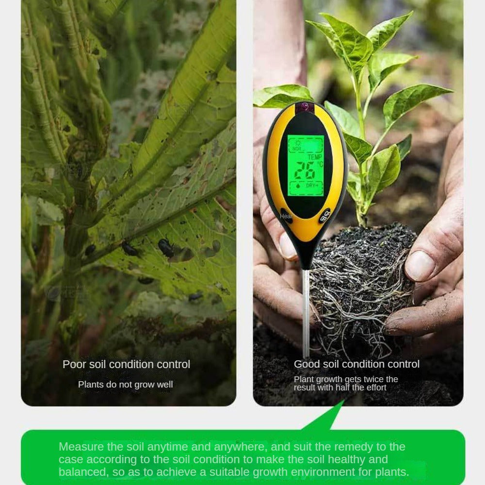 Soilmaster Αναλυτής εδάφους 4-σε-1 — μετρήσεις υγρασίας, pH, θερμοκρασίας και ηλιακού φωτός
