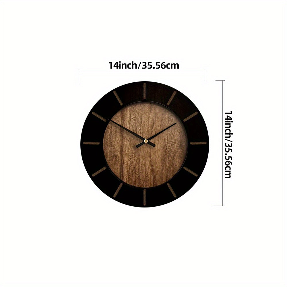 Relógio de parede de madeira TimberMuse — Movimento silencioso, silhueta clássica