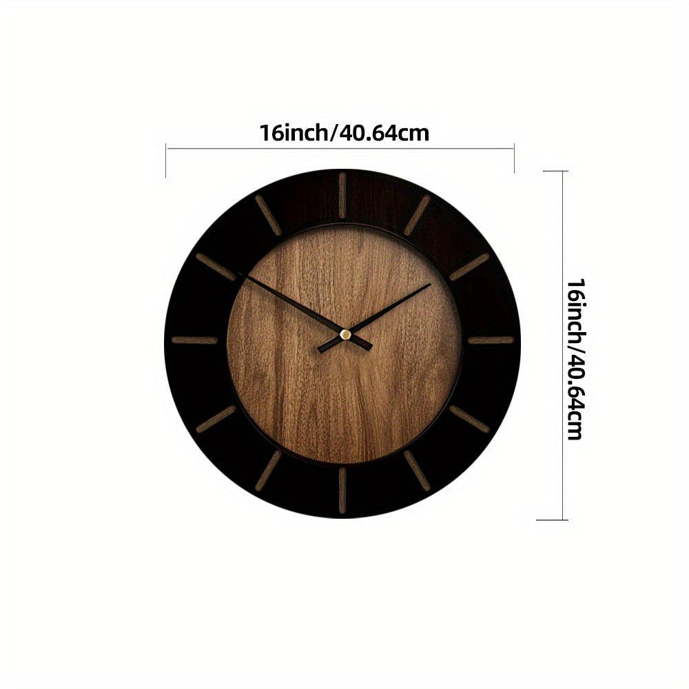 Relógio de parede de madeira TimberMuse — Movimento silencioso, silhueta clássica