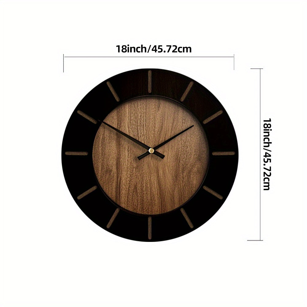 Relógio de parede de madeira TimberMuse — Movimento silencioso, silhueta clássica